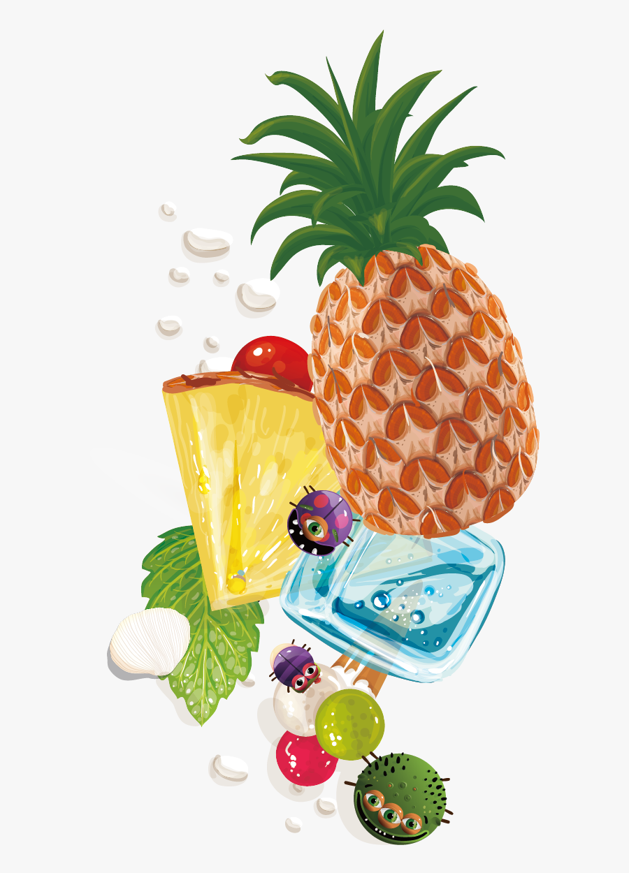 Pineapple Fruit Background Vector Material - Pineapple, Transparent Clipart