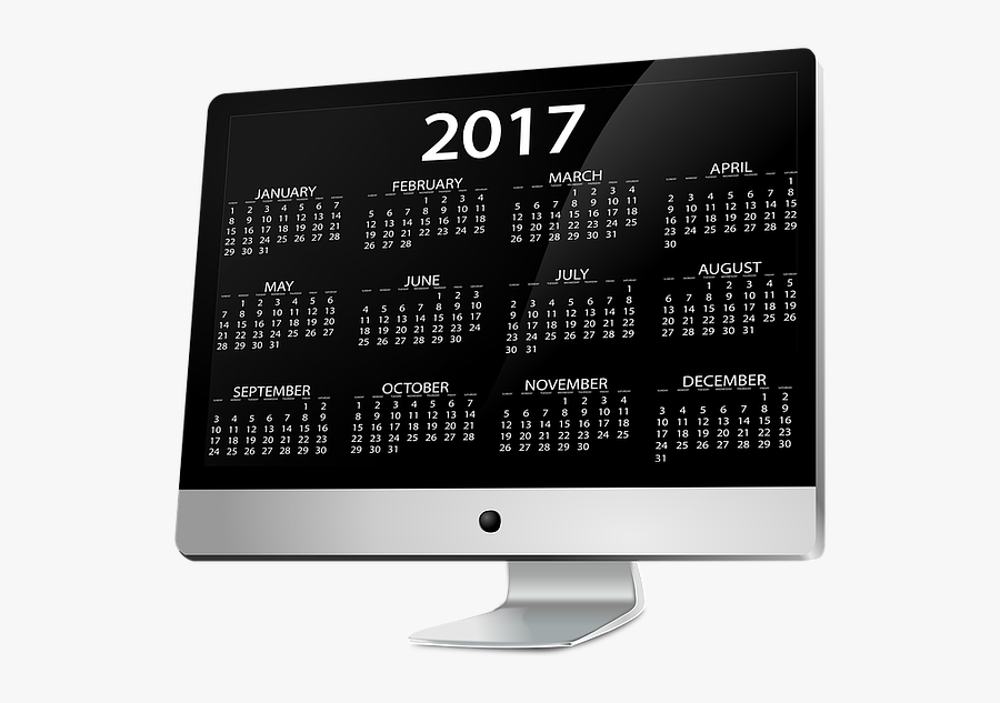 Agenda, Calendar, Monitor, Screen, Schedule Plan, Year - 2017 Calendar Background, Transparent Clipart