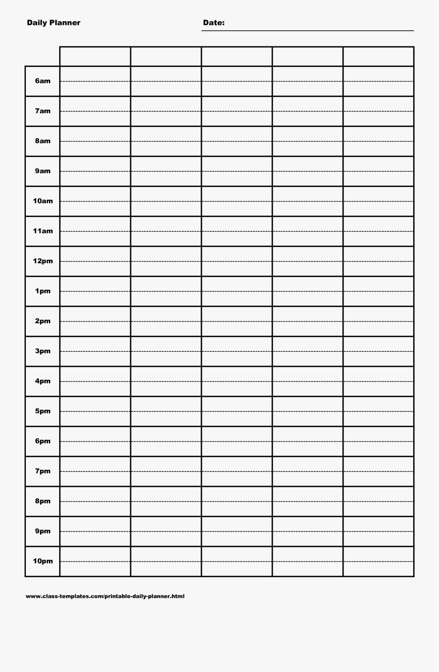 Printable 15 Minute Schedule Template