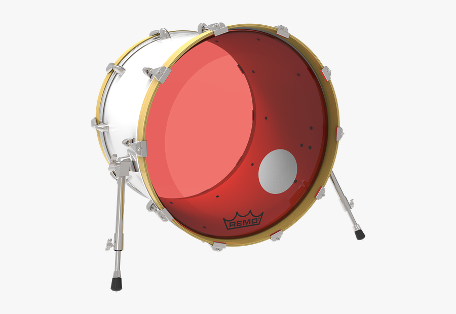 Powerstroke P Colortone Red - Remo Black Suede Bass Drum, Transparent Clipart