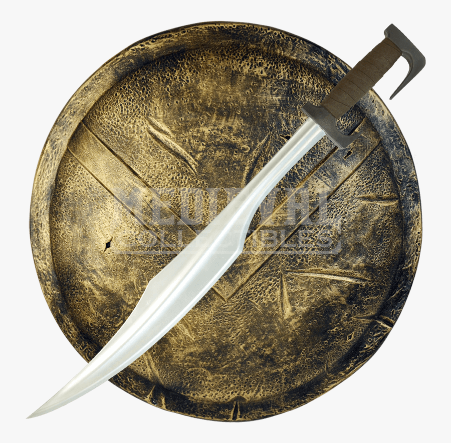 Clip Art Ship And Shield - Spartan Shield & Weapons, Transparent Clipart