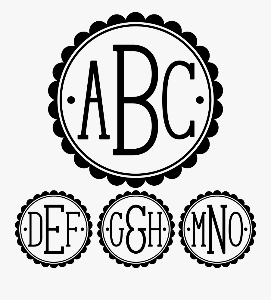 Circle Monogram With Dots, Transparent Clipart