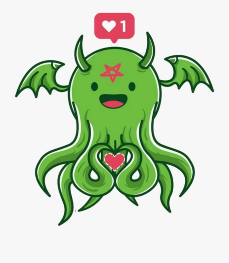 #freetoedit #cthulhu #love #green - Cartoon, Transparent Clipart