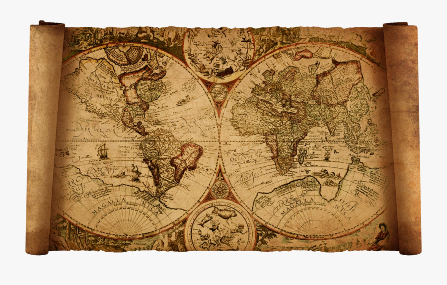 Clip Art Vintage Old Map By - Marco Polo Old Maps, Transparent Clipart