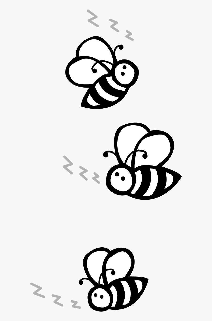 Bees Flying Black And White Free Picture - Bees Clip Art Black And White, Transparent Clipart