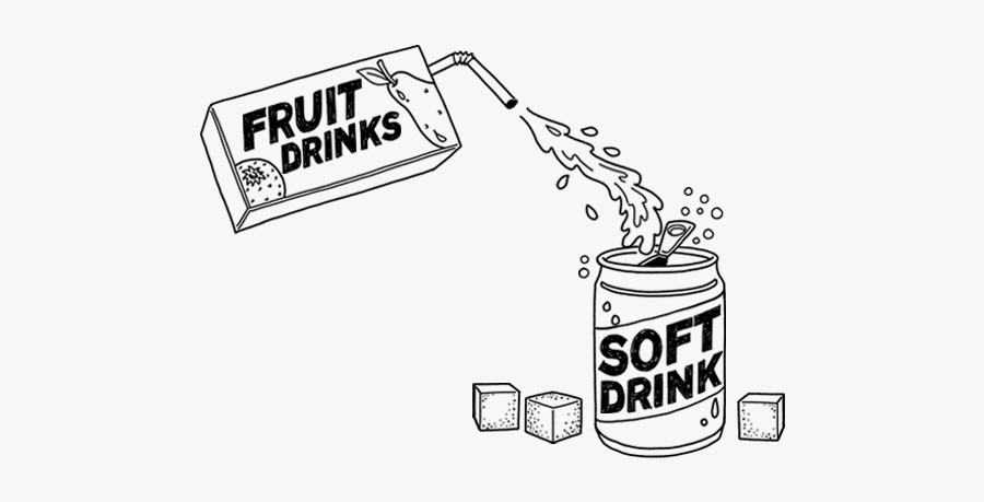 Fruit Drinks Can Contain Just As Much Sugar As Soft - Illustration, Transparent Clipart