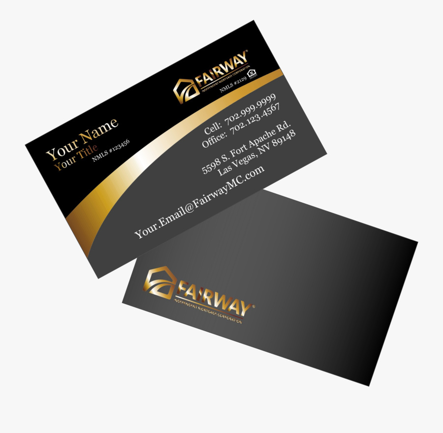 Fairway Mortgage Business Cards - Graphic Design, Transparent Clipart