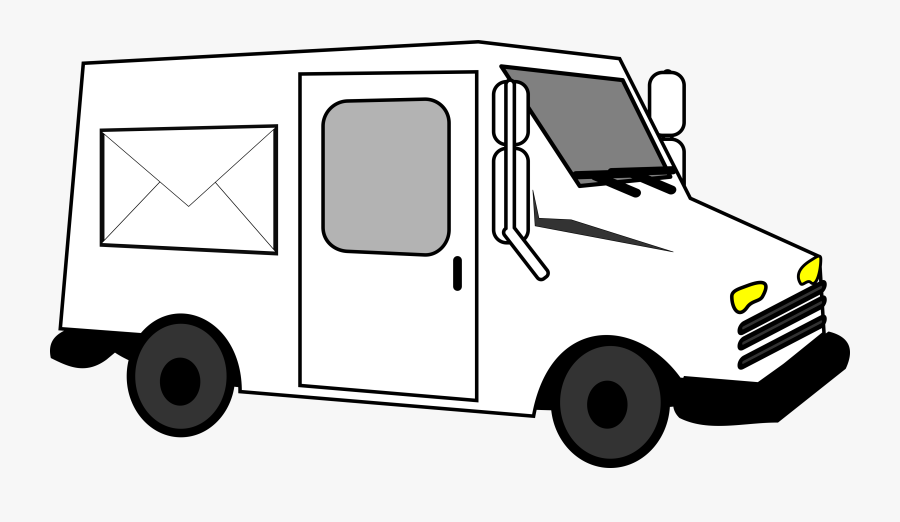 Mail Clipart Mail Truck - Mail Truck Line Art, Transparent Clipart