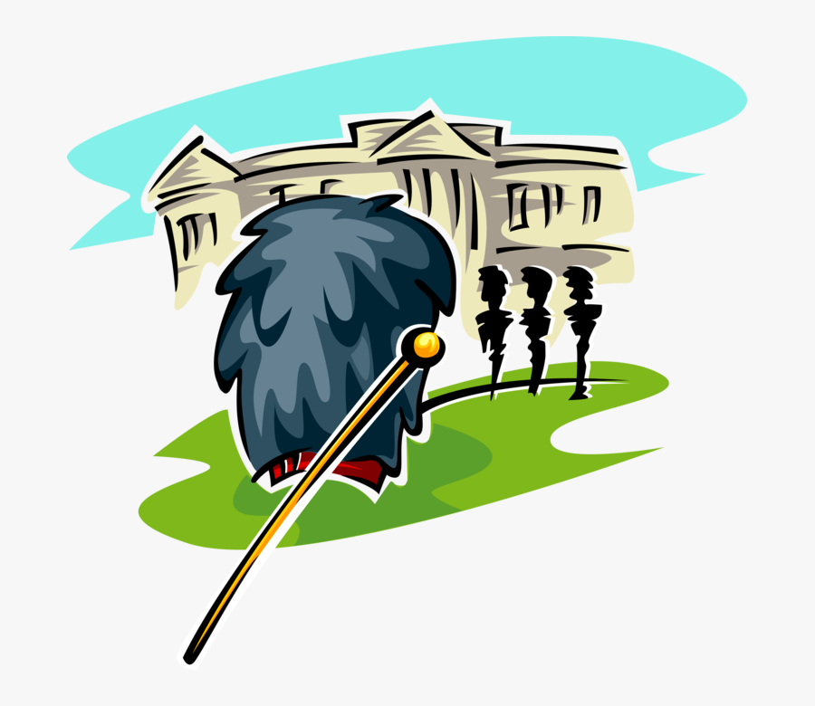 Vector Illustration Of Changing Of The Guard At Buckingham - Illustration, Transparent Clipart