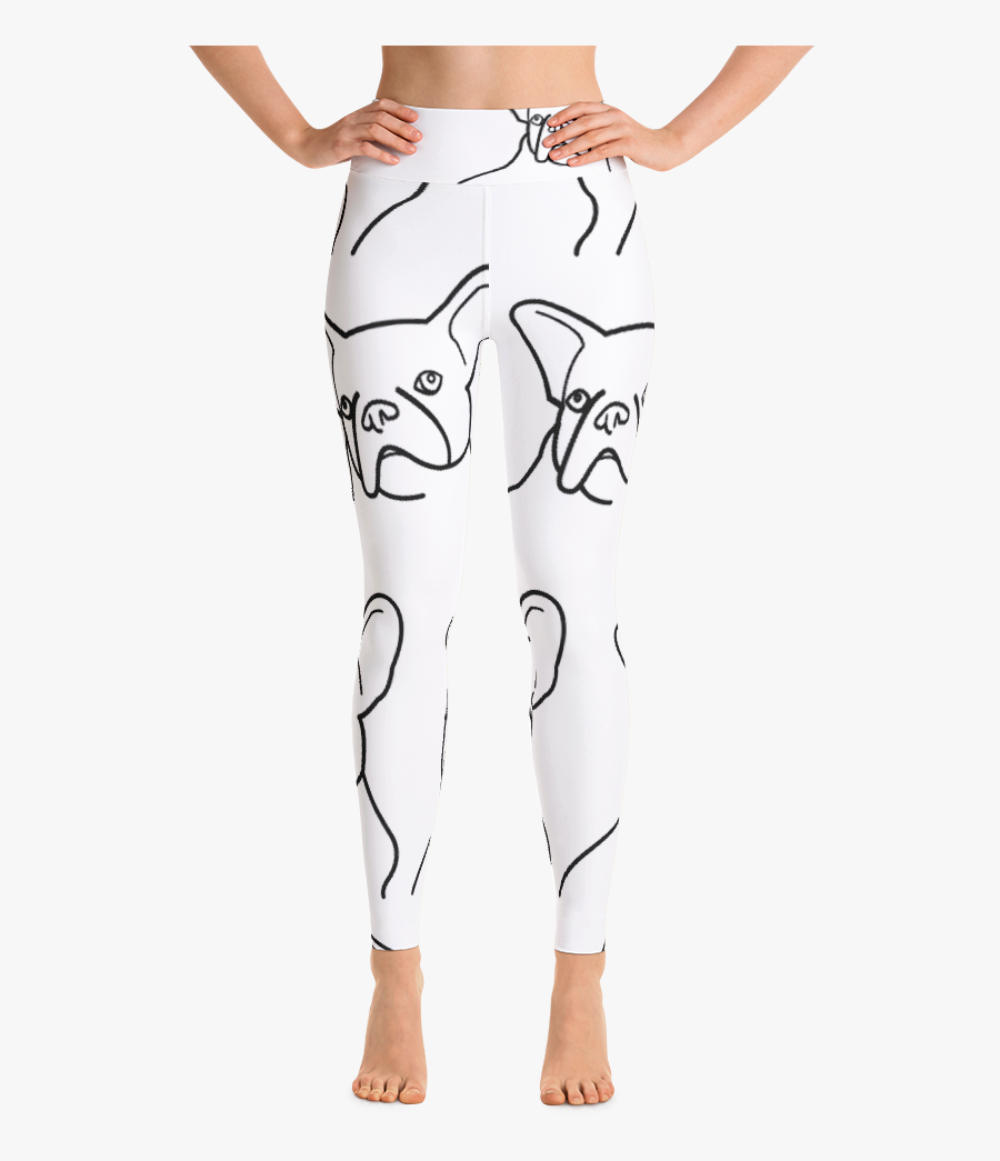 Clip Art Frenchie Yoga Ebay Frenchieyogaleggings - White Yoga Leggings, Transparent Clipart