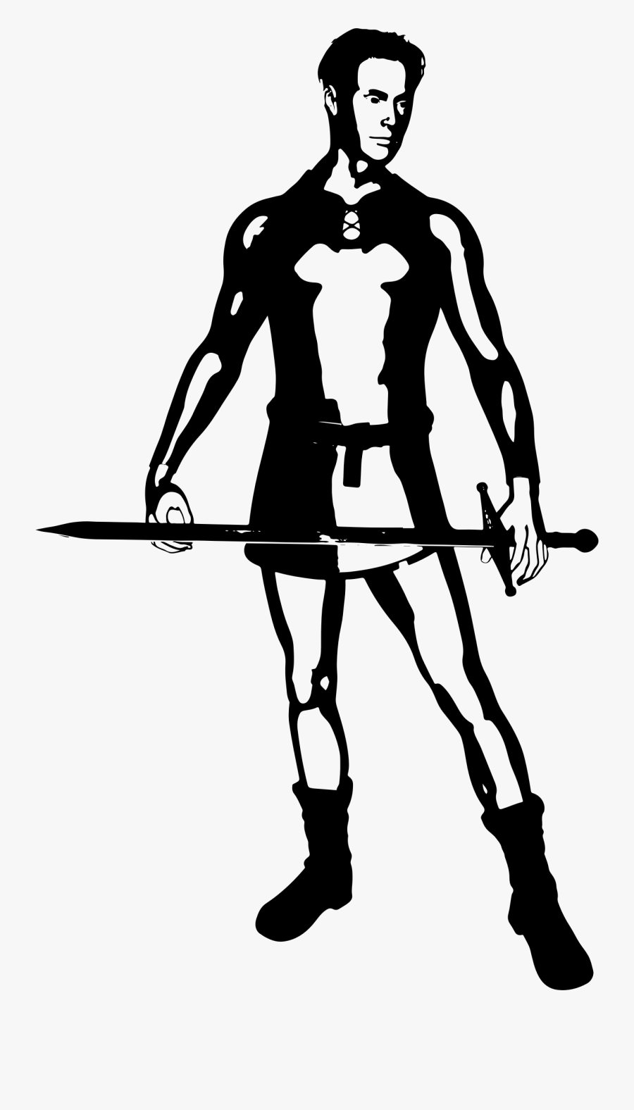 Knight With Sword Silhouette Clip Arts - Silueta Soldado Medieval, Transparent Clipart