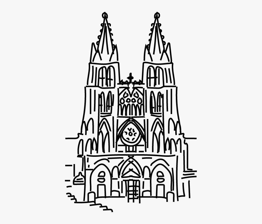Pillars Drawing Gothic Transparent Png Clipart Free - Medieval Architecture, Transparent Clipart