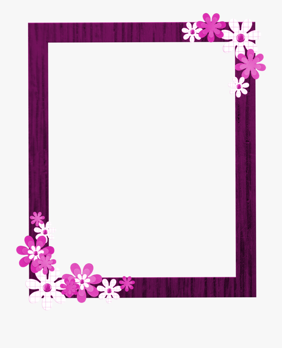Pink Floral Border Png Picture - Flower Frame Border Design Png, Transparent Clipart