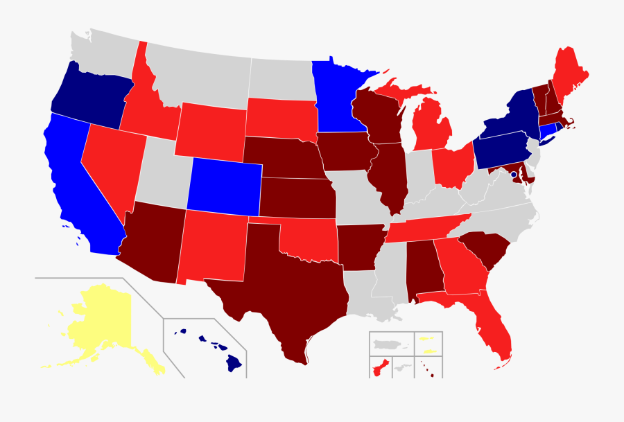 Democratic And Republican States Map - Map