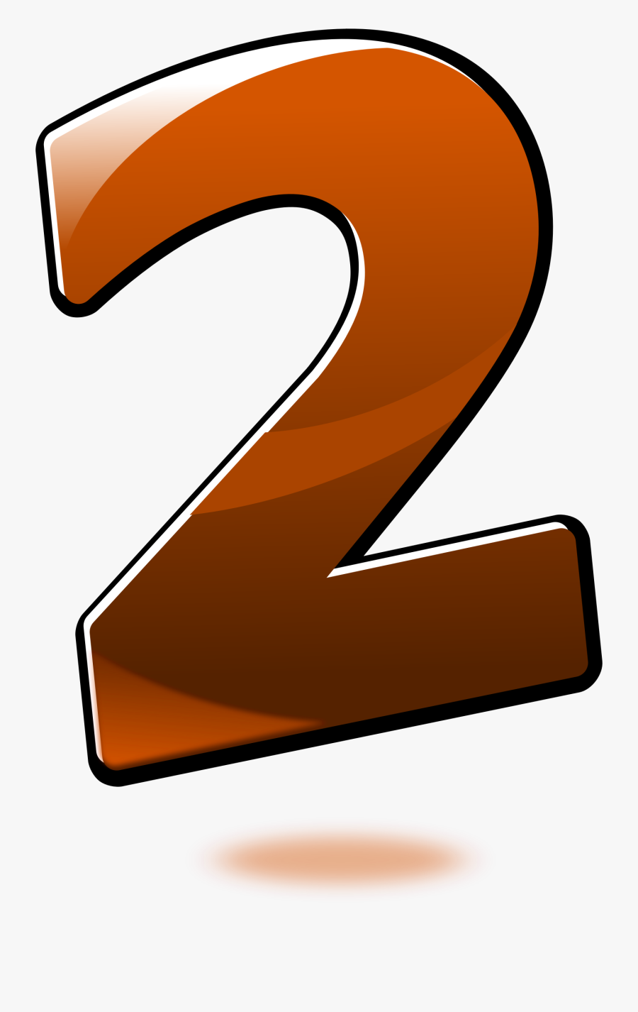 Number 2 Brown, Transparent Clipart