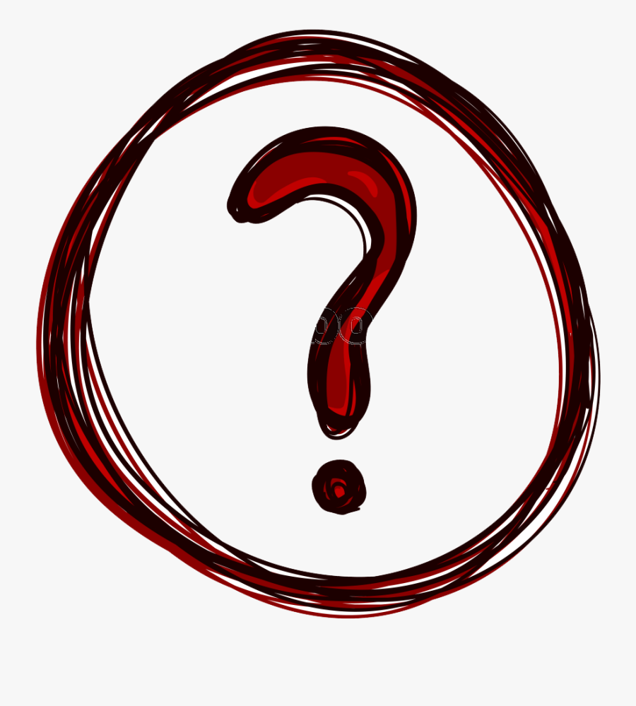 Red Question Mark Doodle, Transparent Clipart