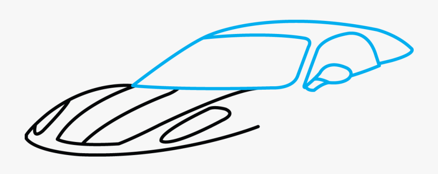 How To Draw Ferrari - Sports Car Drawing Easy, Transparent Clipart