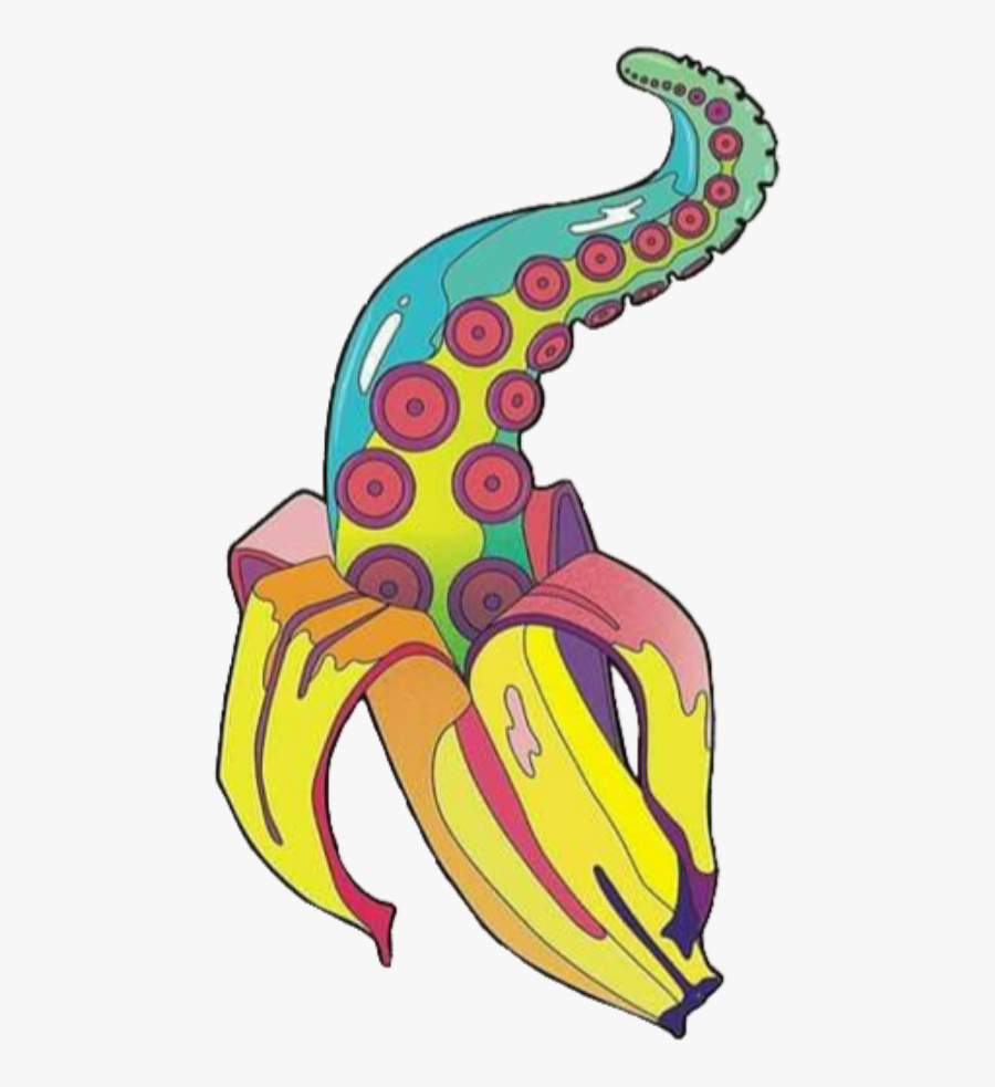 #art #bananna #tentacle #edits #popart #overlay #stickers - Sticker Trippy, Transparent Clipart