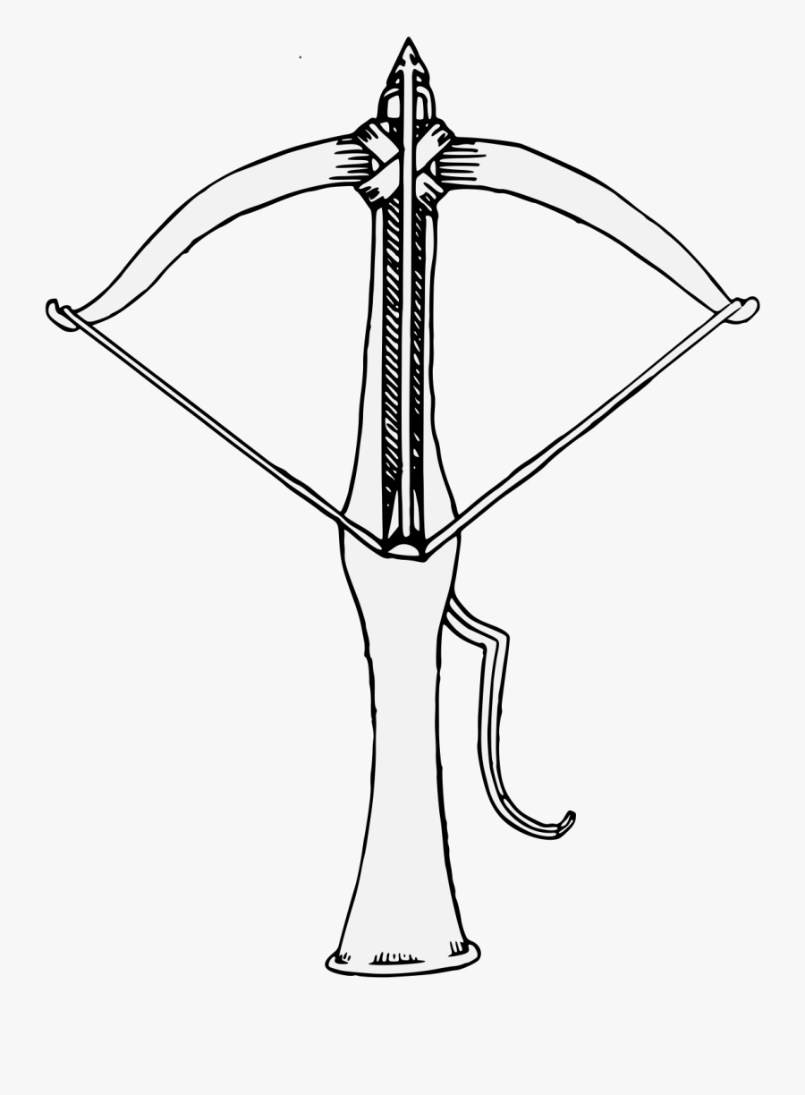 Transparent Crossbow Png - Black And White Crossbow Drawing, Transparent Clipart