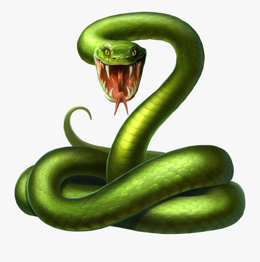 Smooth Green Snake Clipart Pear - Serpent Striking , Free Transparent