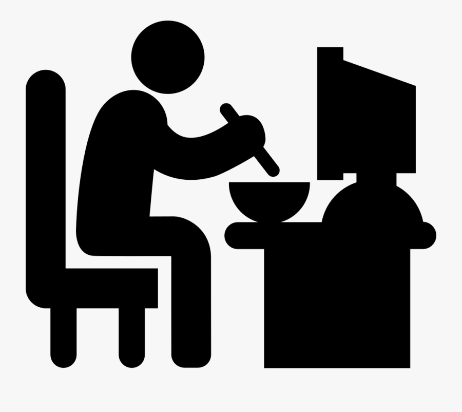 Man Sitting In His Job Desk Eating Lunch Comments - Sleeping At Work Icon, Transparent Clipart