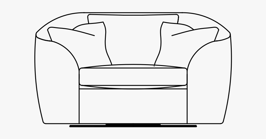 Antibes Swivel Chair Line Drawing - Club Chair, Transparent Clipart