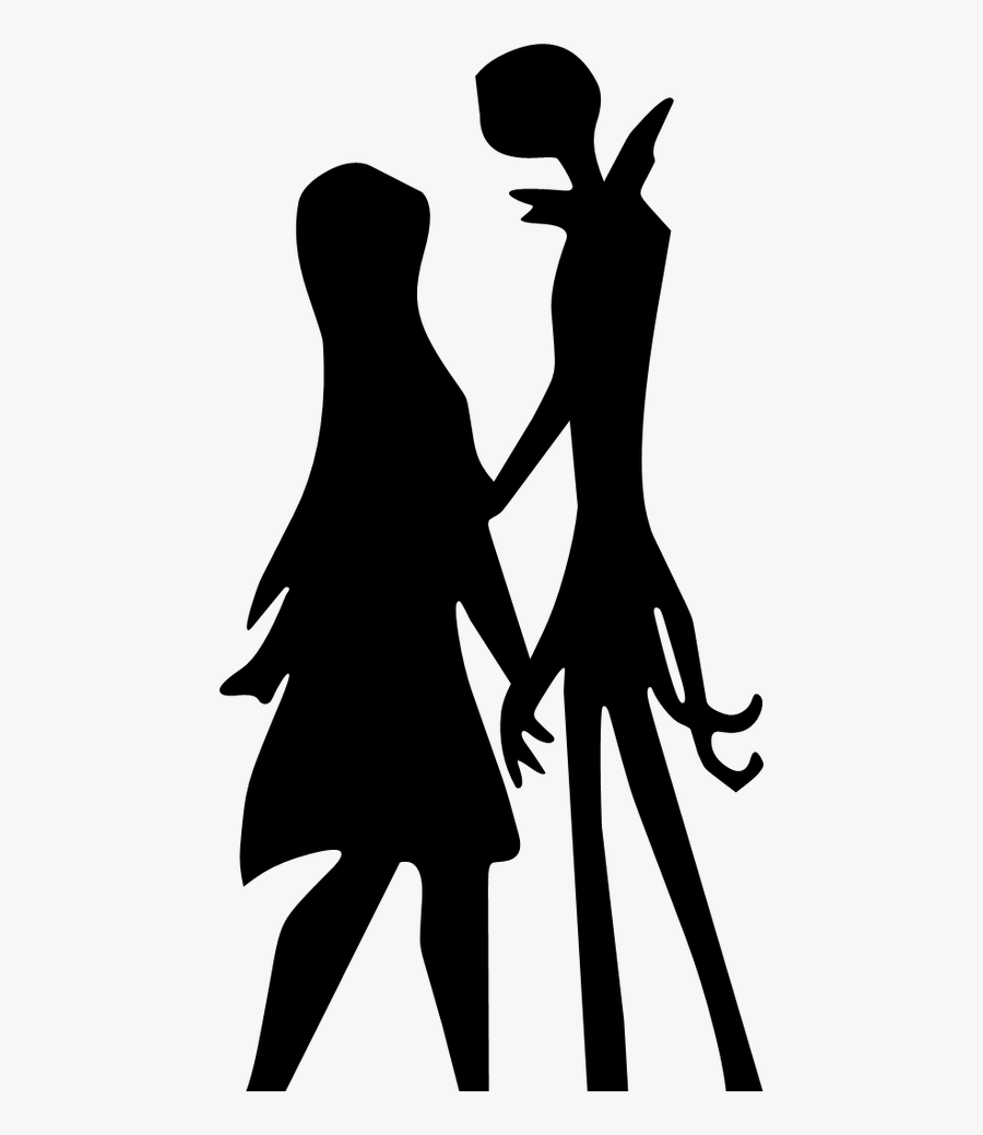 Jack And Sally Black And White Clipart , Png Download - Nightmare ...