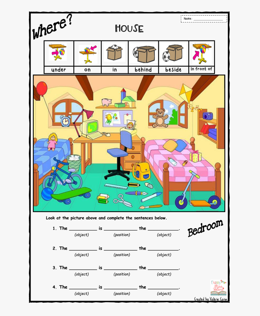 Transparent Two Students Working Together Clipart - Prepositions Of Place House, Transparent Clipart