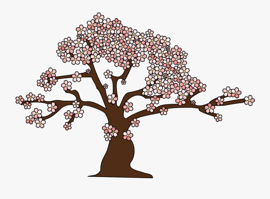 Transparent Cherry Blossom Tree Png - Sakura Trees Cartoon, Transparent Clipart