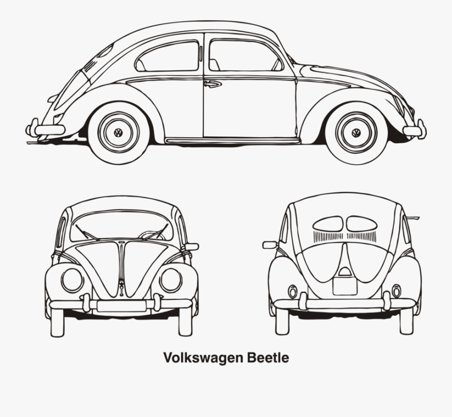 Line Art,automotive Exterior,compact Car - Draw A Beetle Car, Transparent Clipart