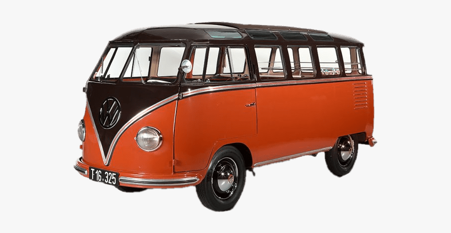 Red Volkswagen Camper Van - Volkswagen Hippie Van Model, Transparent Clipart
