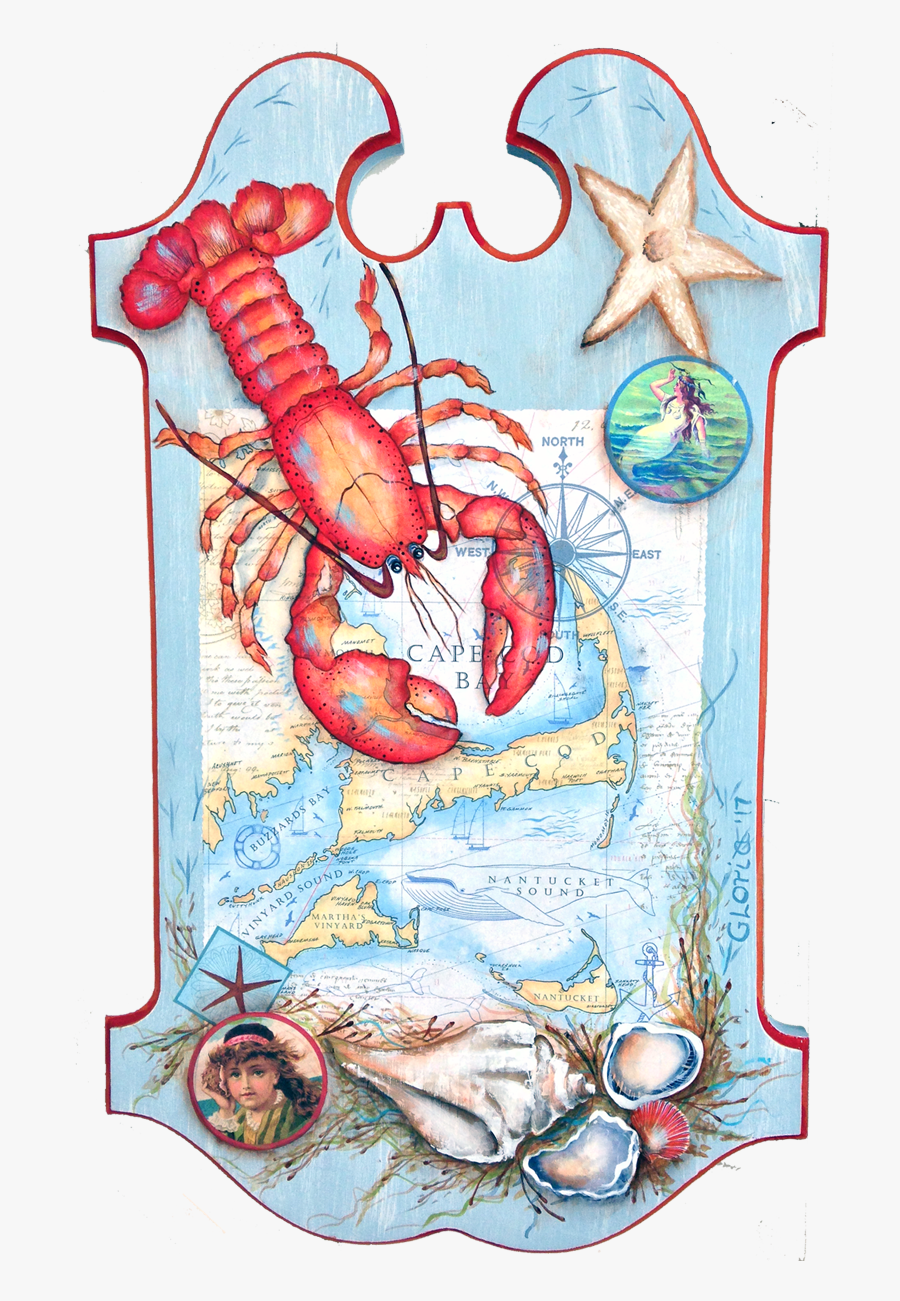 2017 Lobster Signboard Gloriar - Vintage Mermaid And Sailing Ship, Transparent Clipart