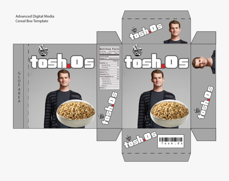 Tosh O S - Cereal Box Net Template, Transparent Clipart