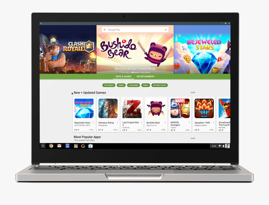 Google Said To Debut Android/chrome Os Hybrid On Tablet - Google Play Store Chromebook, Transparent Clipart