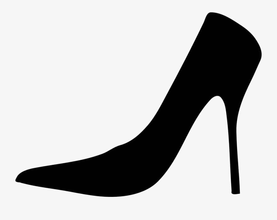 Cinderella Clipart Foot Wear - Black Cartoon High Heel, Transparent Clipart