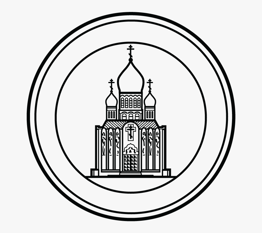 Parish Seal/stamp Design For Landmark, Holy Virgin - Line Art, Transparent Clipart