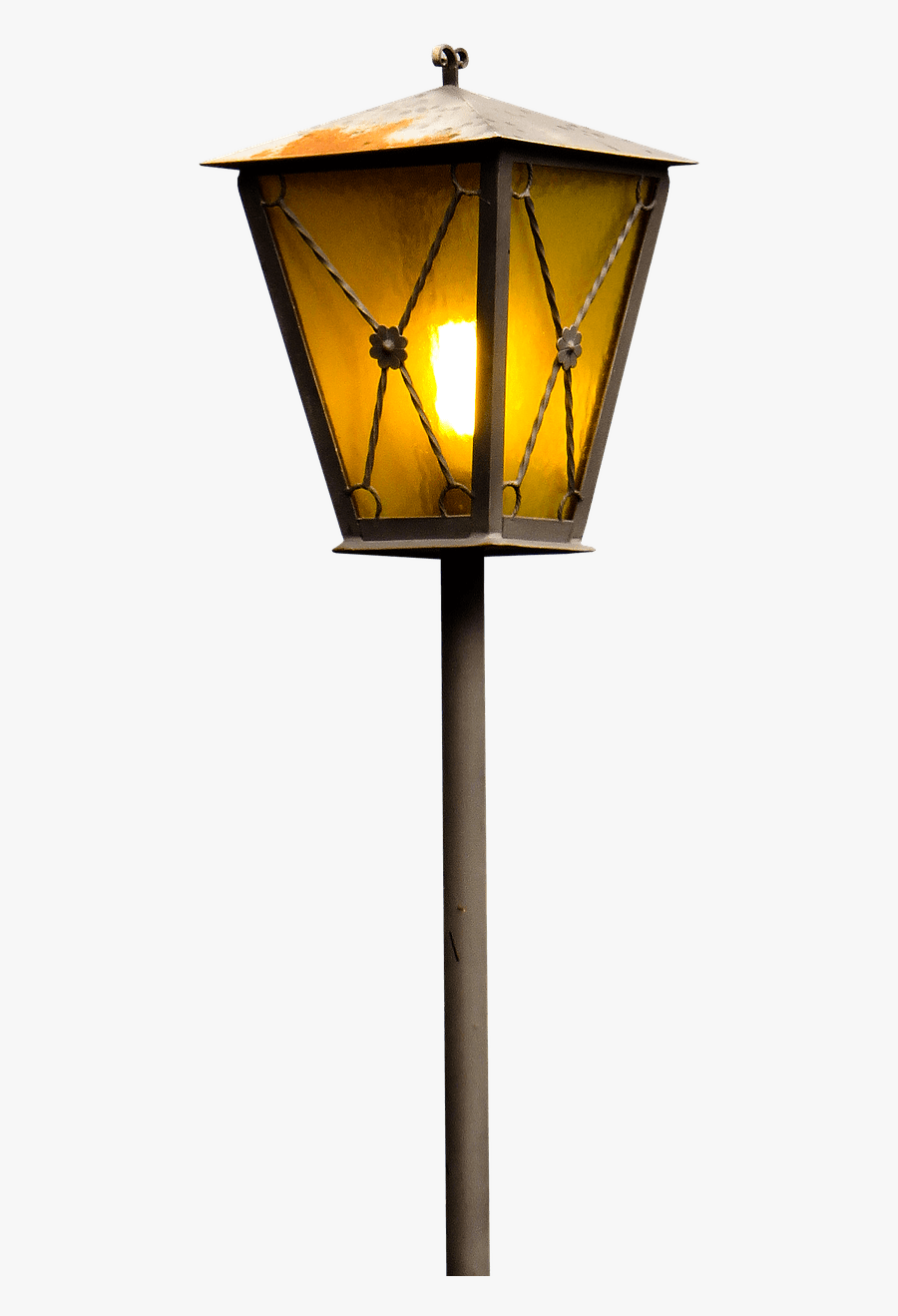 Burning Street Lantern - Street Light At Night Png, Transparent Clipart