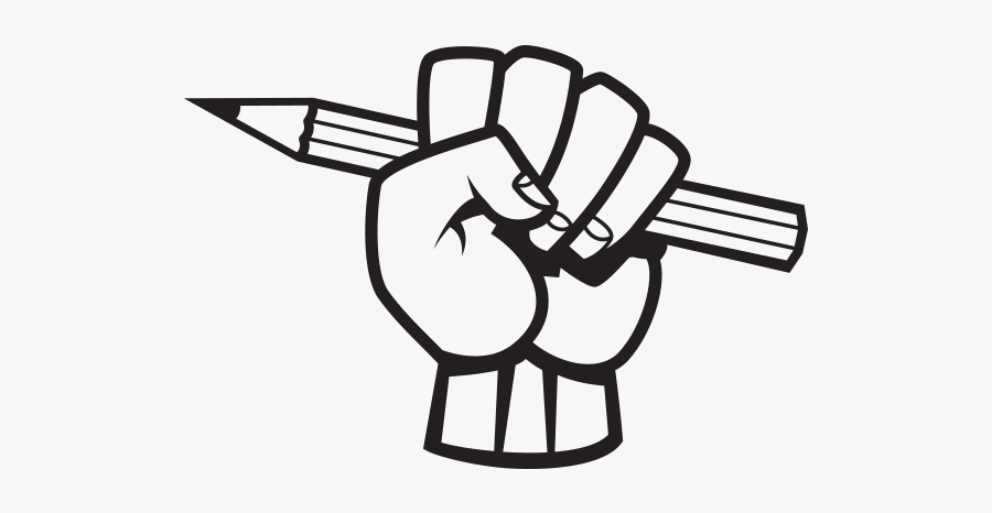 Vector Hand Holding Pencil Png, Transparent Clipart