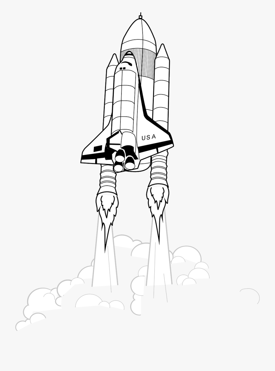 Rocket Skyrocket Nasa Liftoff Png Image - Space Shuttle Blast Off Art, Transparent Clipart