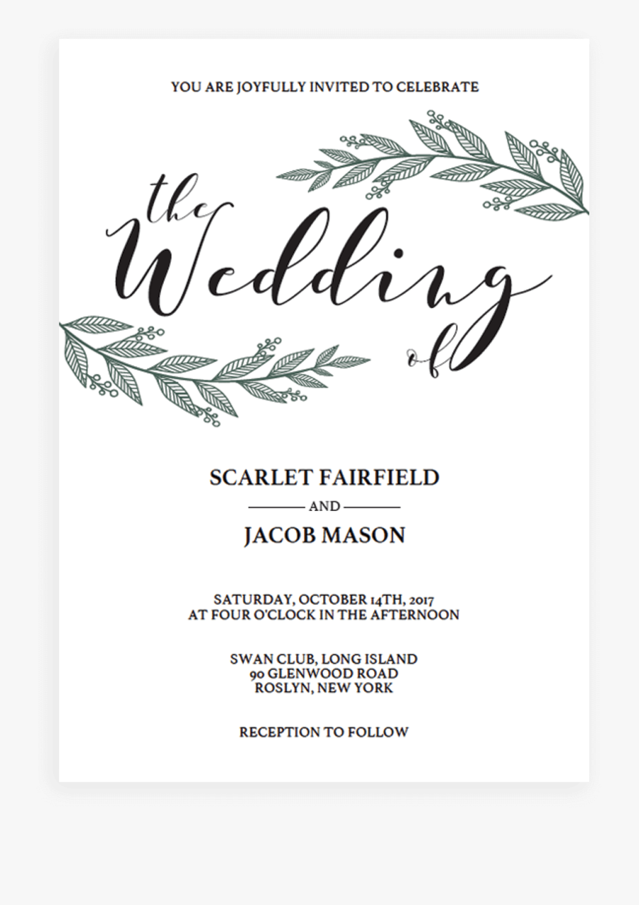 Invitation Clipart Rustic Wedding - Calligraphy, Transparent Clipart