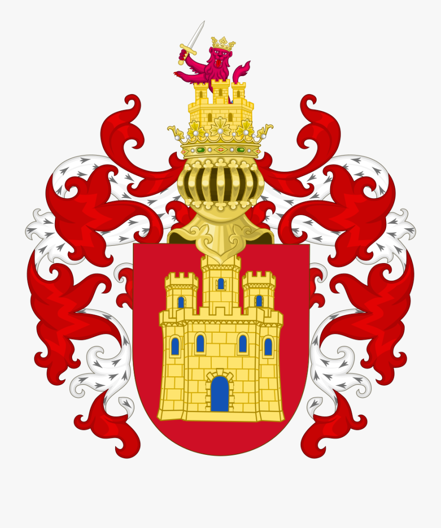 Castilian Armorial Achievement With The Royal Crest - Galicia Coat Of Arms, Transparent Clipart
