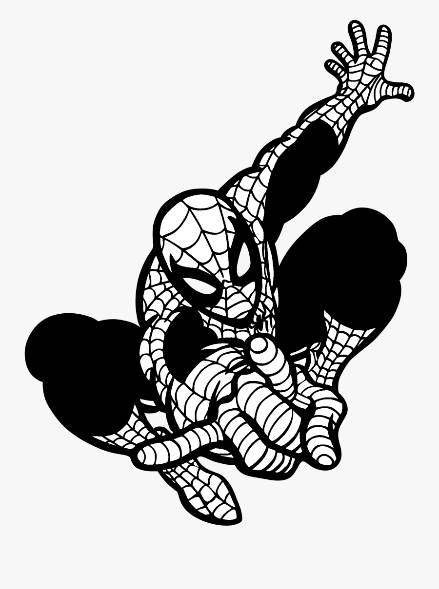 Spider Man Logo Png Tr - Spiderman Clipart Black And White, Transparent Clipart