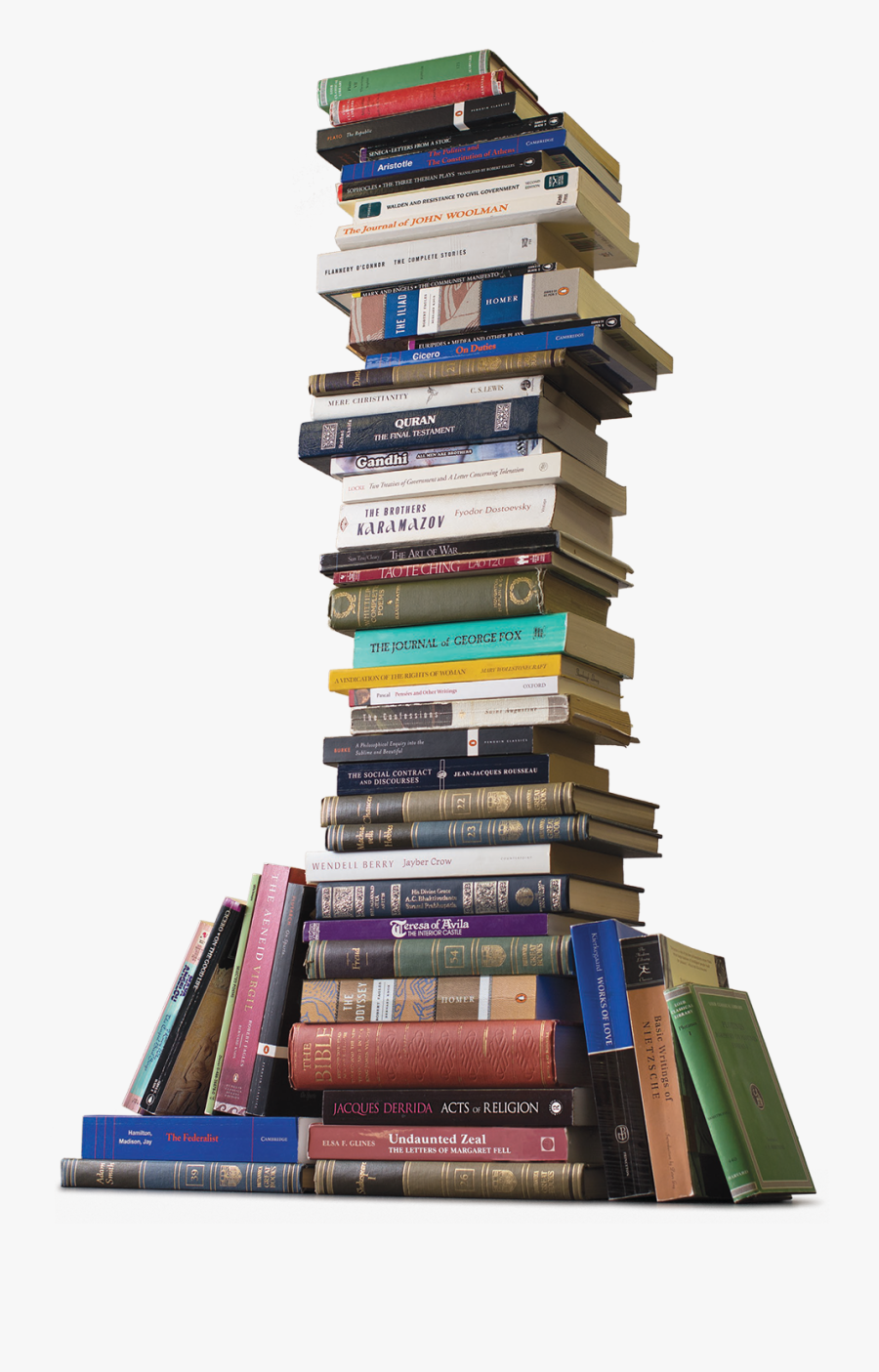 A Stack Of Great Books Library- - Stack Of Books Transparent, Transparent Clipart