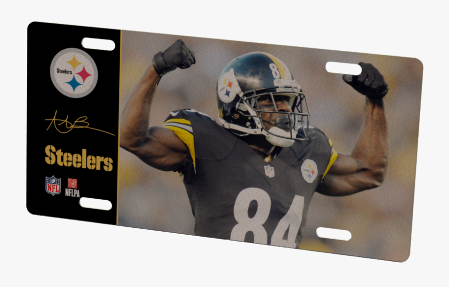 Pittsburgh Steelers Antonio Brown 1 Metal Photo - Logos And Uniforms Of The Pittsburgh Steelers, Transparent Clipart
