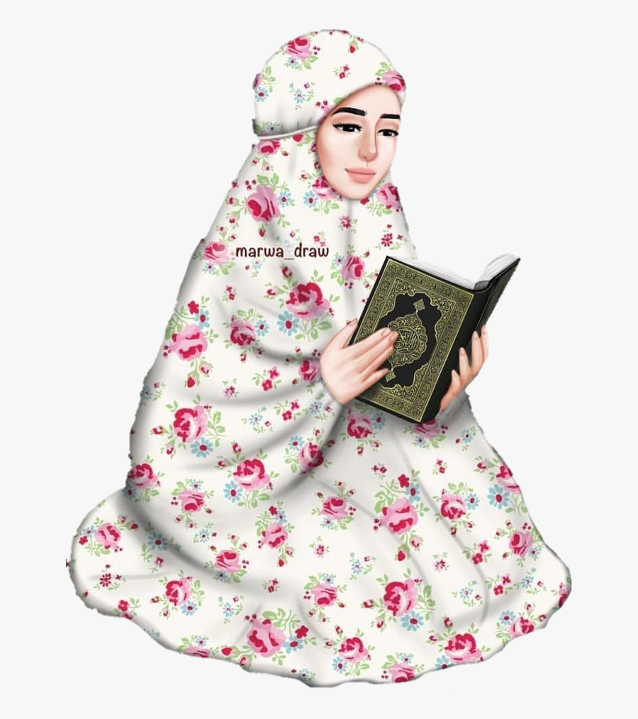 #islamic #muslim #quran #alquran #prying #hijab #girls - Hijab Girl With Quran, Transparent Clipart