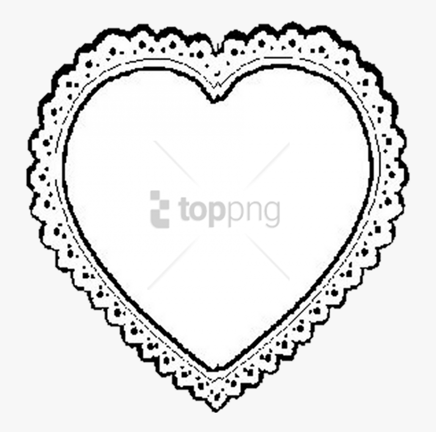 Heart Pictures Clipart Doily - Heart With Lace, Transparent Clipart