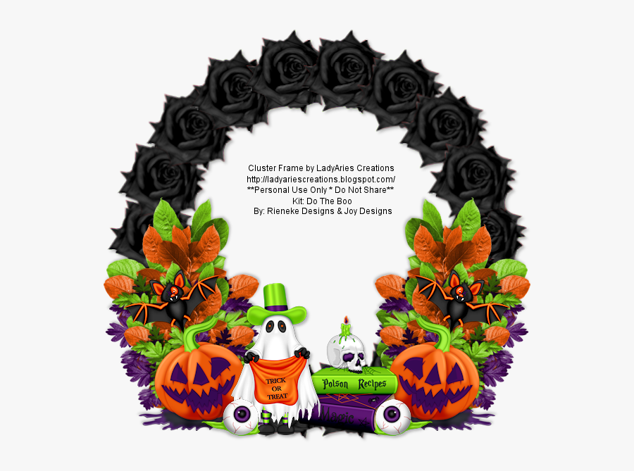 Halloween Png Borders - Cluster Frame Halloween Png, Transparent Clipart