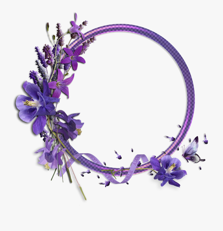 Transparent Nonchalant Clipart - Purple Flower Frame Png, Transparent Clipart