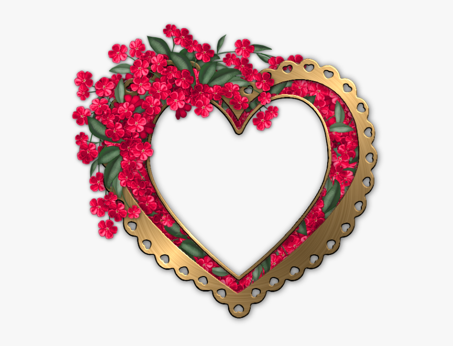 Heart Flower Frame Png Clipart , Png Download - Heart Shaped Flower Frame, Transparent Clipart