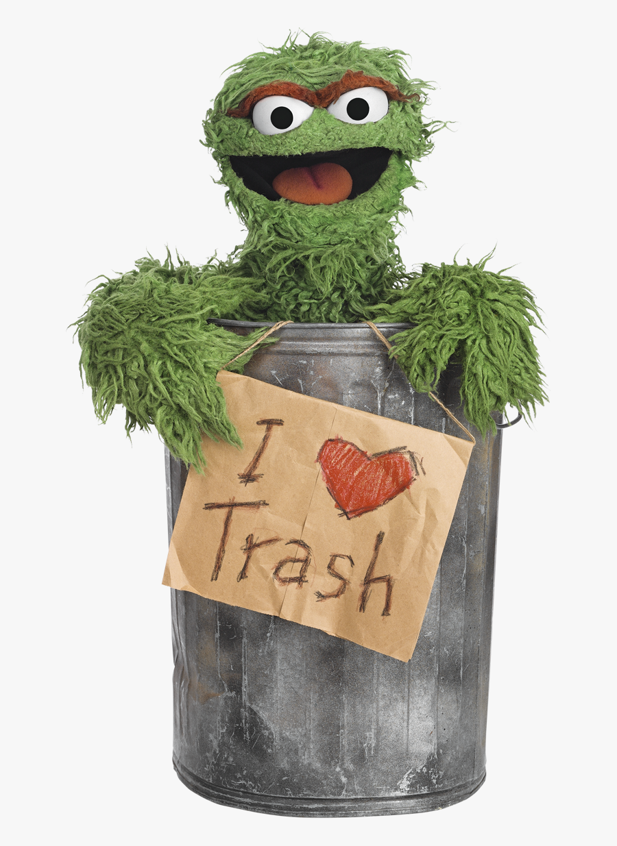 Oscar The Grouch I Love Trash, Transparent Clipart